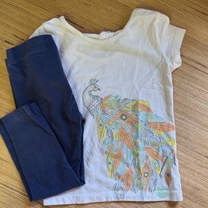 Carter’s Peacock Tee with Navy Leggings